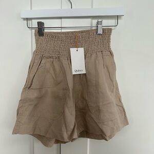 Quince 100% European Linen Maternity Shorts Small NWOT